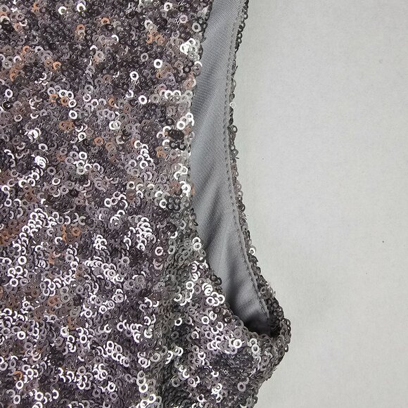 Dress the Population Carrie Silver Sequin Fit & Flare Sleeveless Mini Dress, XS - Picture 8 of 11